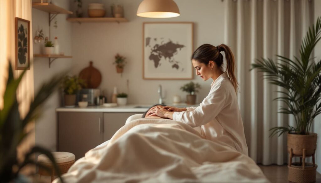 tratamiento cama terapia manual paciente